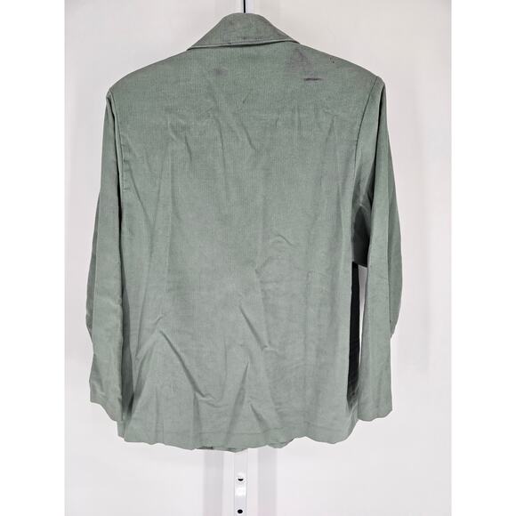 Alfred Dunner Womens Sz 12 Single Button Corduroy Blazer Jacket sage Green - Picture 4 of 4